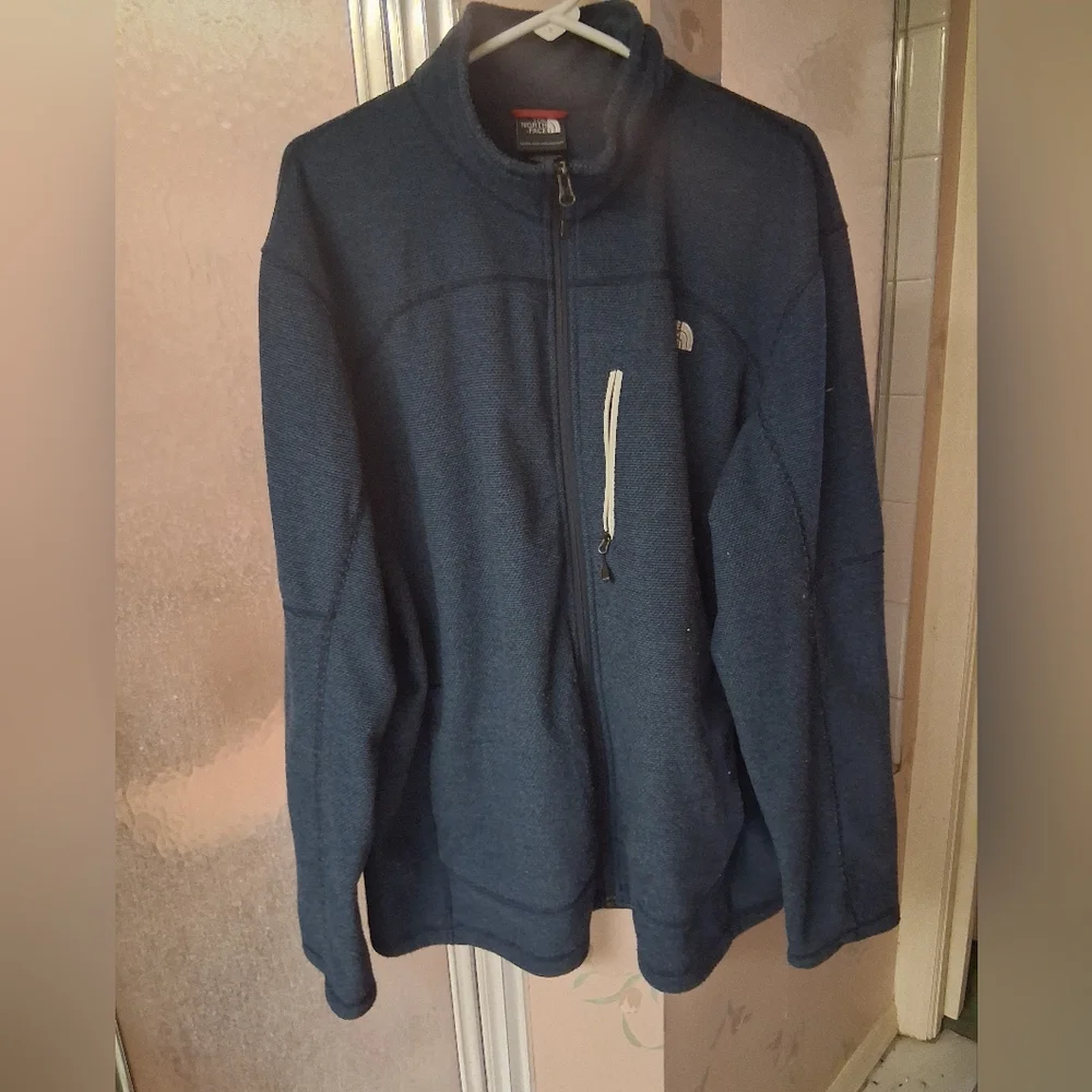 The North Face Heathered Blue Full-Zip Jacket Mens XL